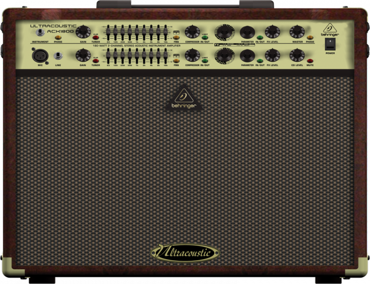 Amazon.com: Behringer ULTRACOUSTIC ACX1800 180 Watt 2 Channel Stereo  Acoustic Instrument Amplifier with Dual FX and FBQ Feedback Detection :  Musical Instruments